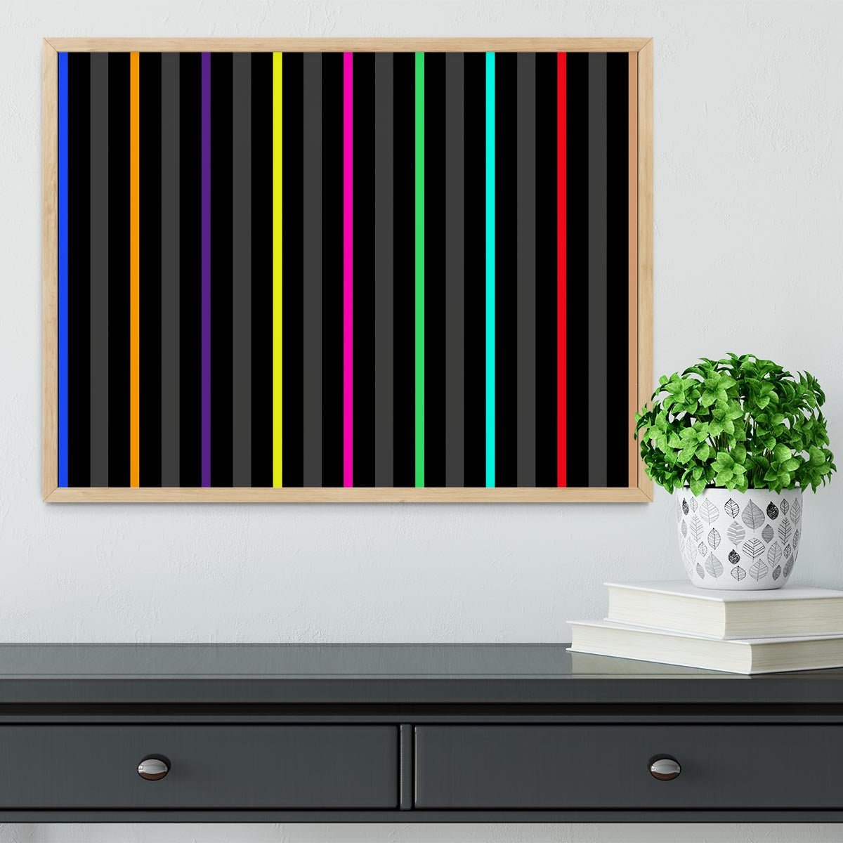 Colour Bar Stripes Framed Print - Canvas Art Rocks - 4