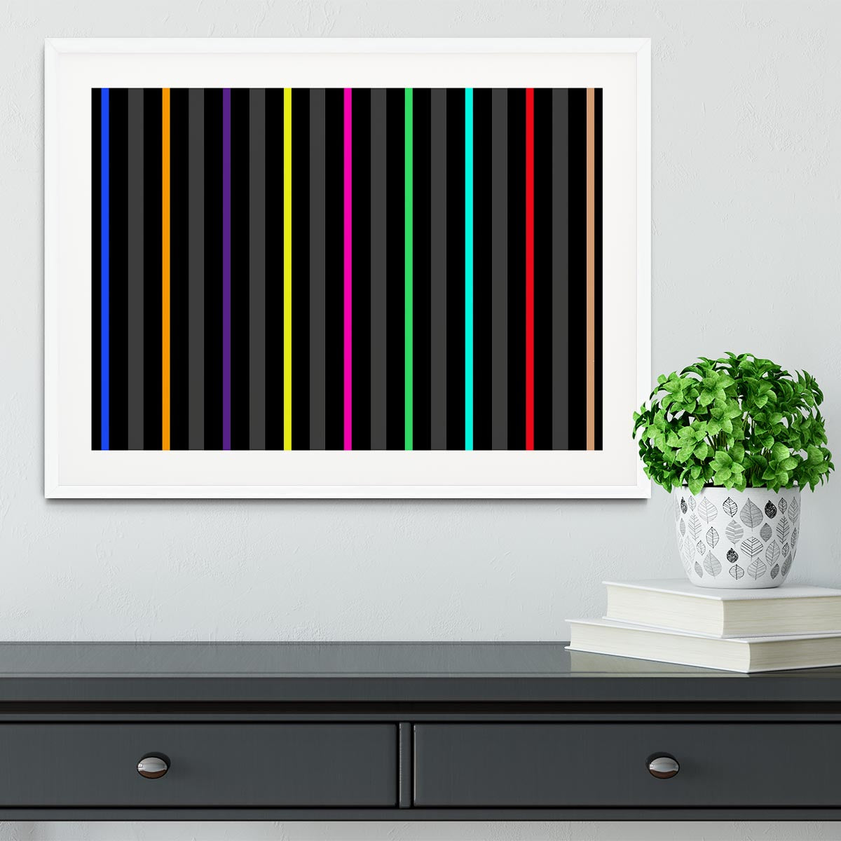 Colour Bar Stripes Framed Print - Canvas Art Rocks - 5