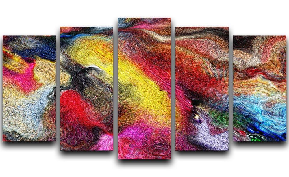 Colour Spash 5 Split Panel Canvas  - Canvas Art Rocks - 1