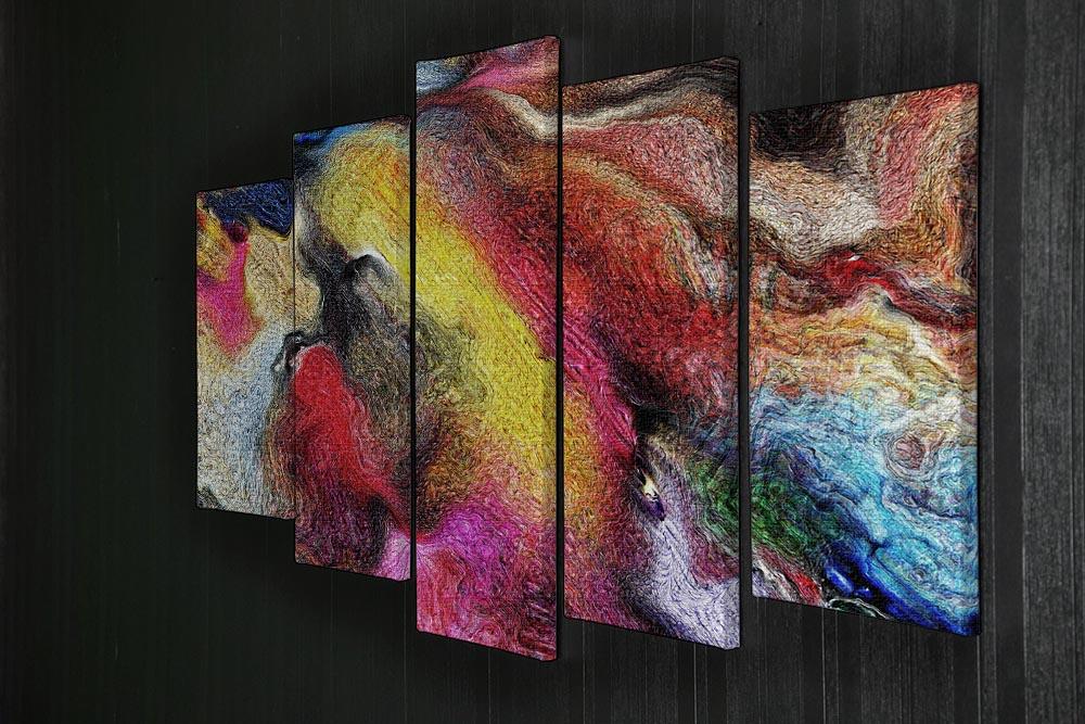 Colour Spash 5 Split Panel Canvas - Canvas Art Rocks - 2