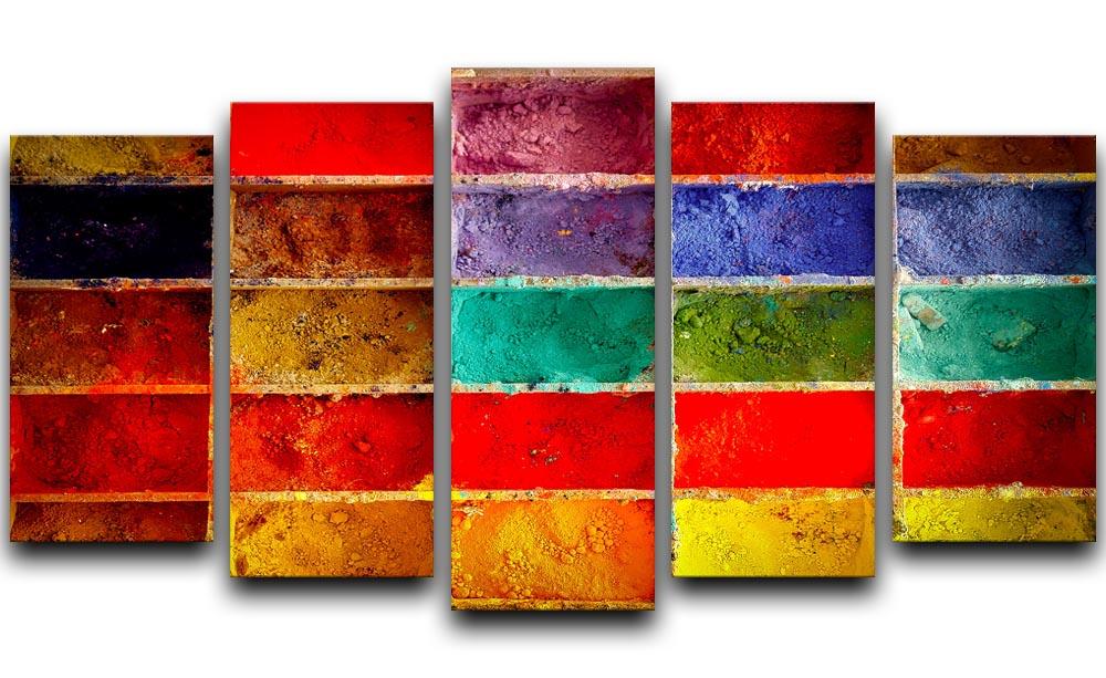 Coloured Squares 5 Split Panel Canvas  - Canvas Art Rocks - 1