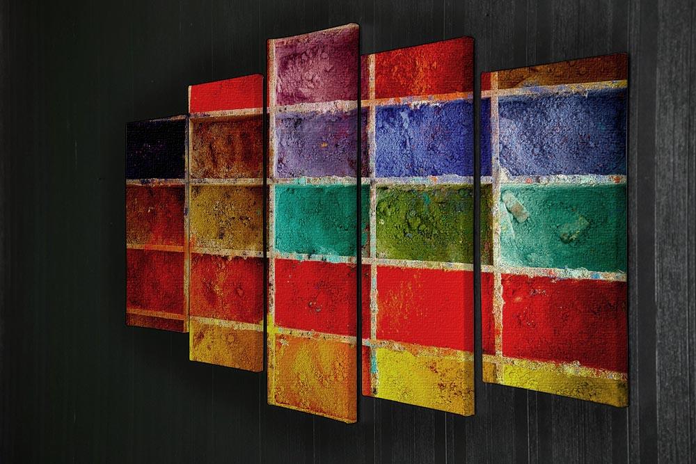 Coloured Squares 5 Split Panel Canvas - Canvas Art Rocks - 2