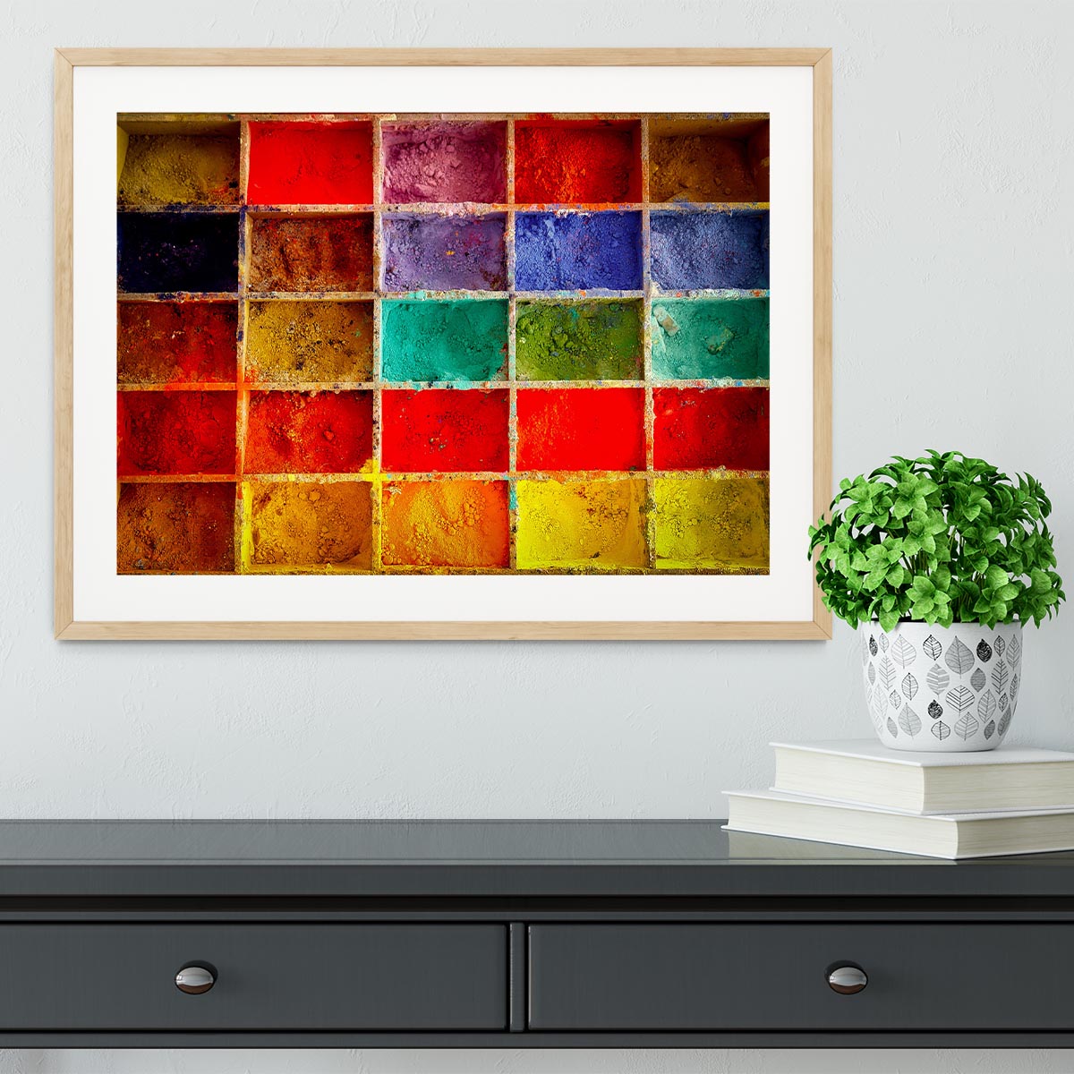 Coloured Squares Framed Print - Canvas Art Rocks - 3