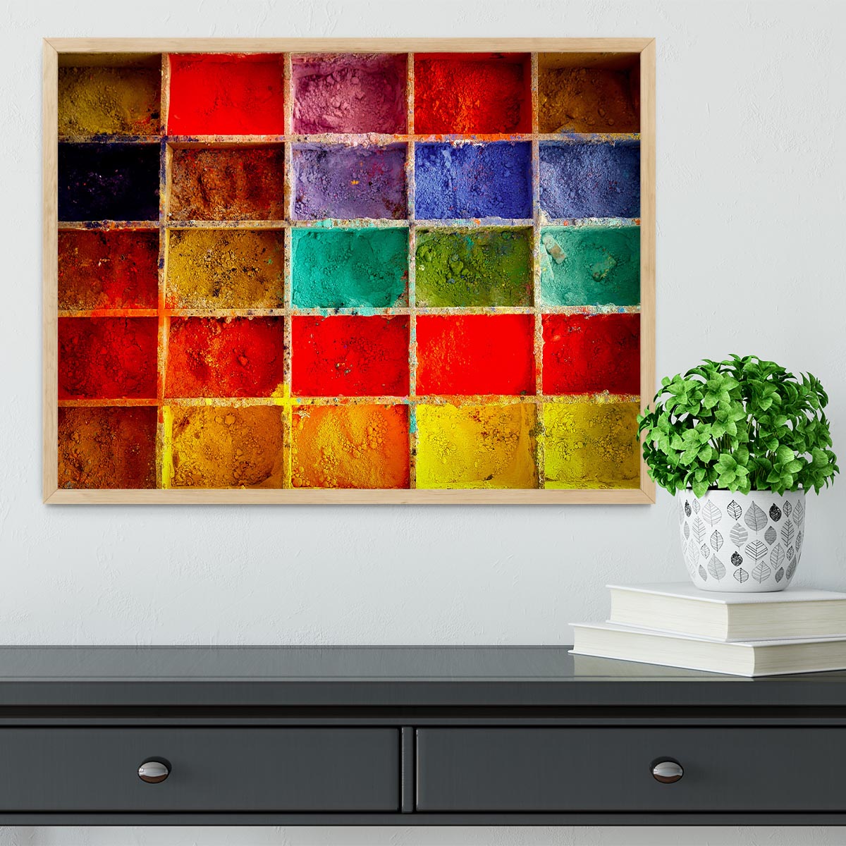 Coloured Squares Framed Print - Canvas Art Rocks - 4