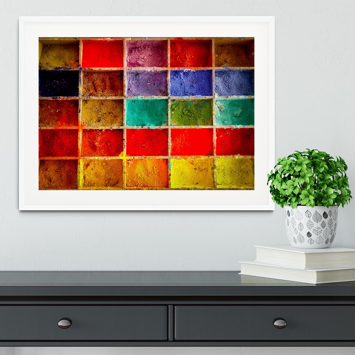 Coloured Squares Framed Print - Canvas Art Rocks - 5