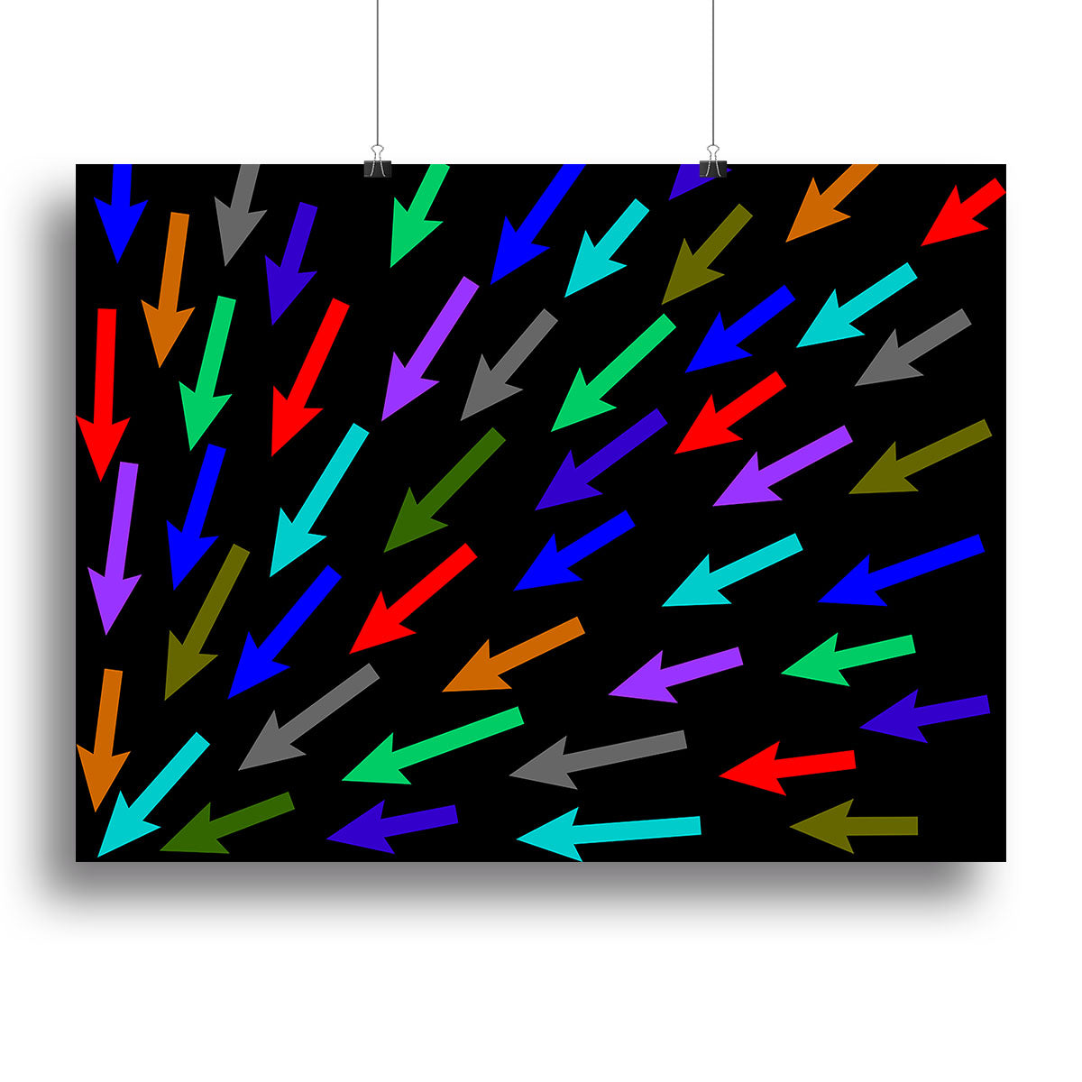 Colourful Arrows - Black Canvas Print or Poster - Canvas Art Rocks - 2