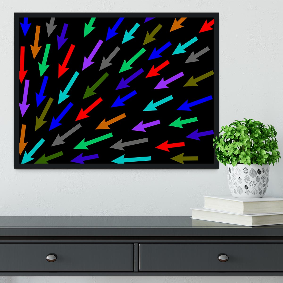 Colourful Arrows - Black Framed Print - Canvas Art Rocks - 2