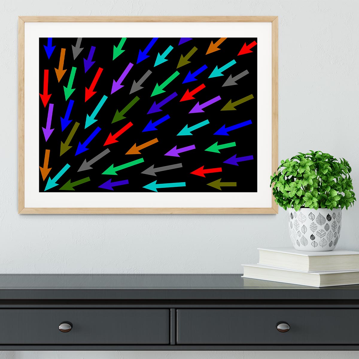 Colourful Arrows - Black Framed Print - Canvas Art Rocks - 3