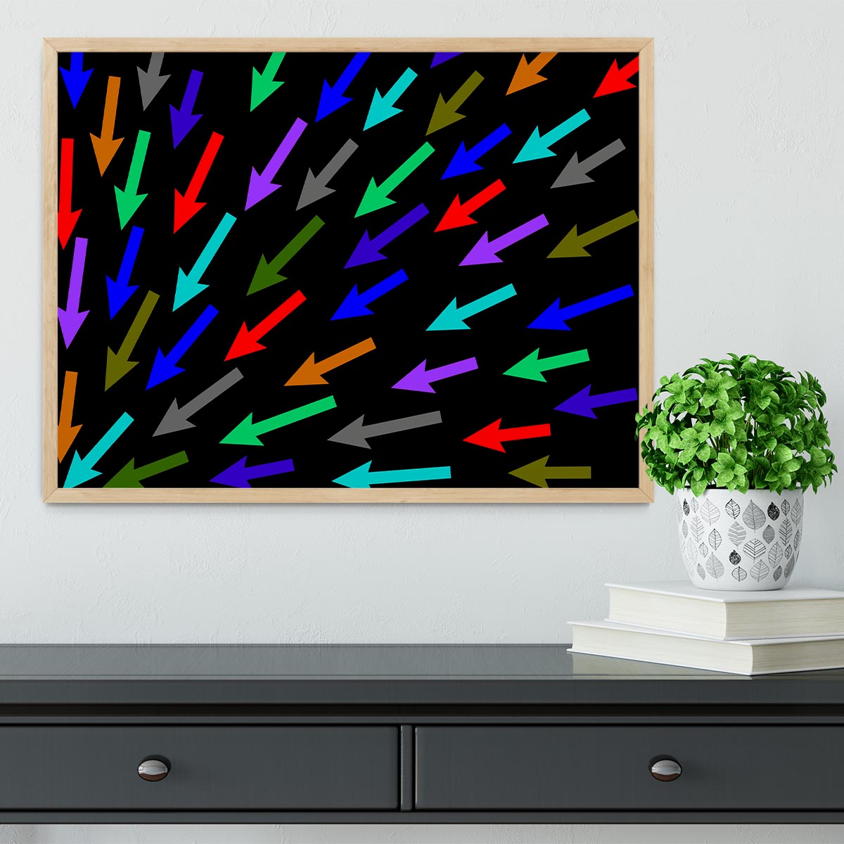 Colourful Arrows - Black Framed Print - Canvas Art Rocks - 4