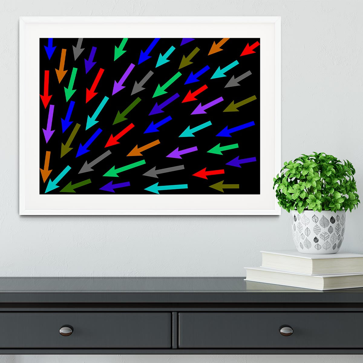 Colourful Arrows - Black Framed Print - Canvas Art Rocks - 5