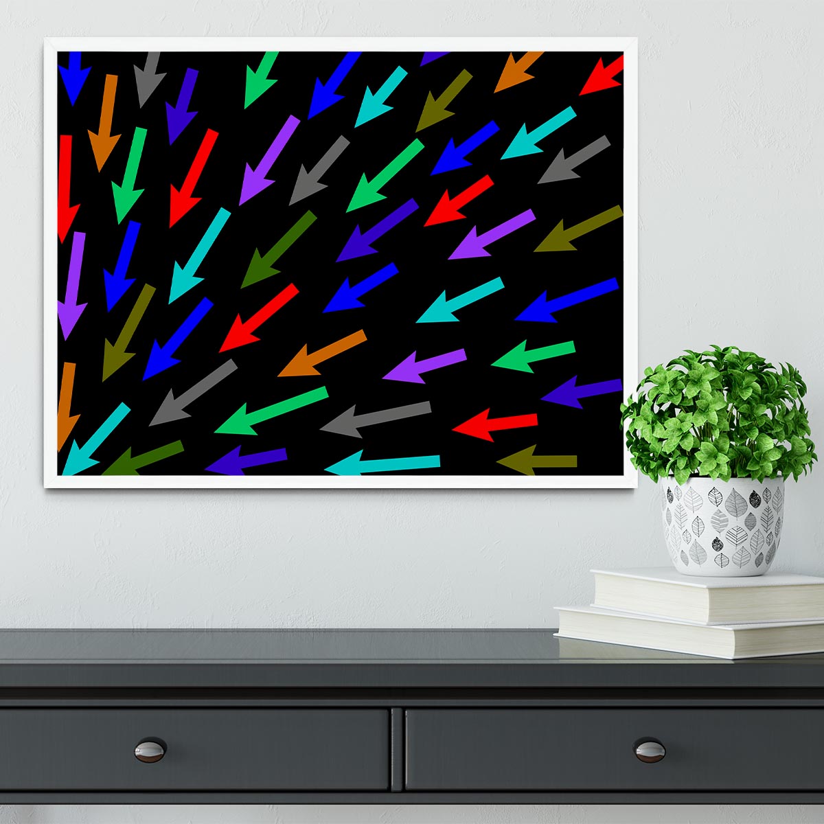 Colourful Arrows - Black Framed Print - Canvas Art Rocks -6
