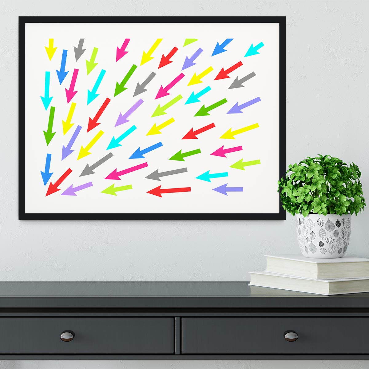 Colourful Arrows - White Framed Print - Canvas Art Rocks - 1