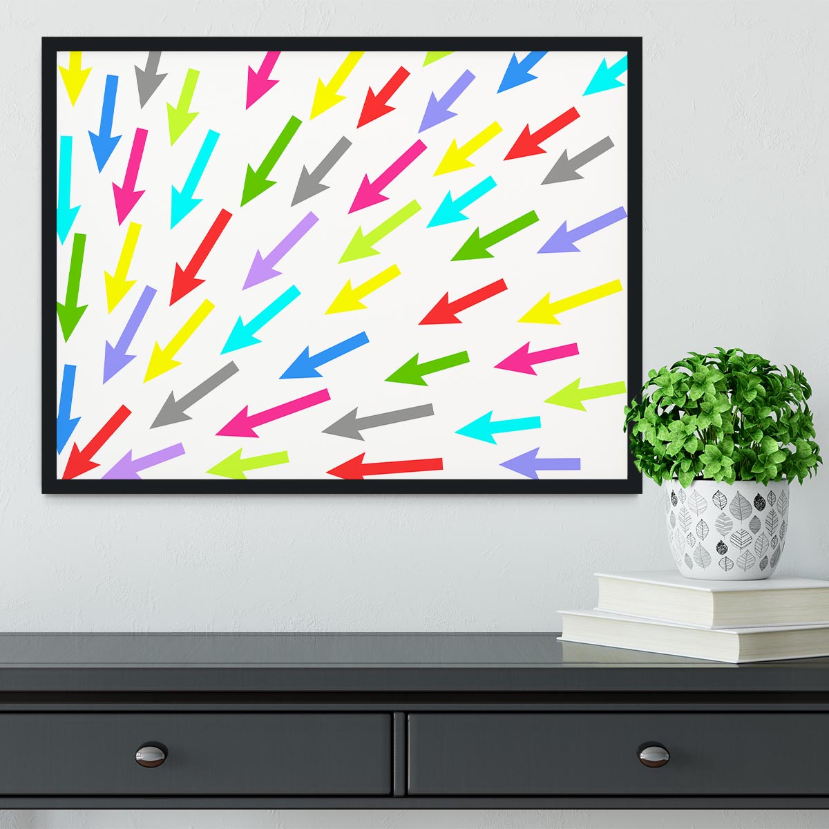 Colourful Arrows - White Framed Print - Canvas Art Rocks - 2