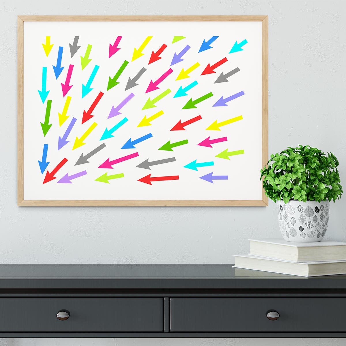 Colourful Arrows - White Framed Print - Canvas Art Rocks - 3