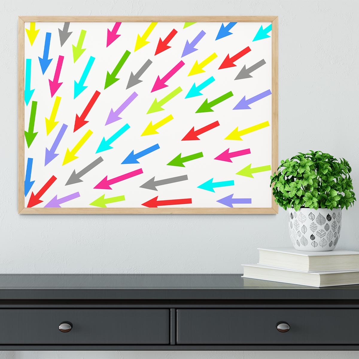 Colourful Arrows - White Framed Print - Canvas Art Rocks - 4