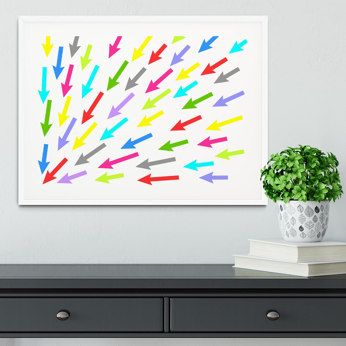 Colourful Arrows - White Framed Print - Canvas Art Rocks - 5