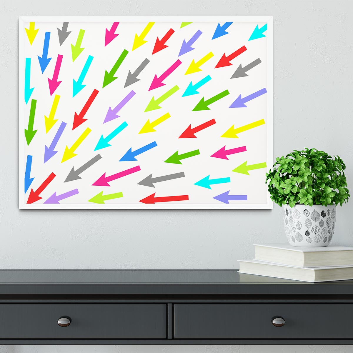 Colourful Arrows - White Framed Print - Canvas Art Rocks -6