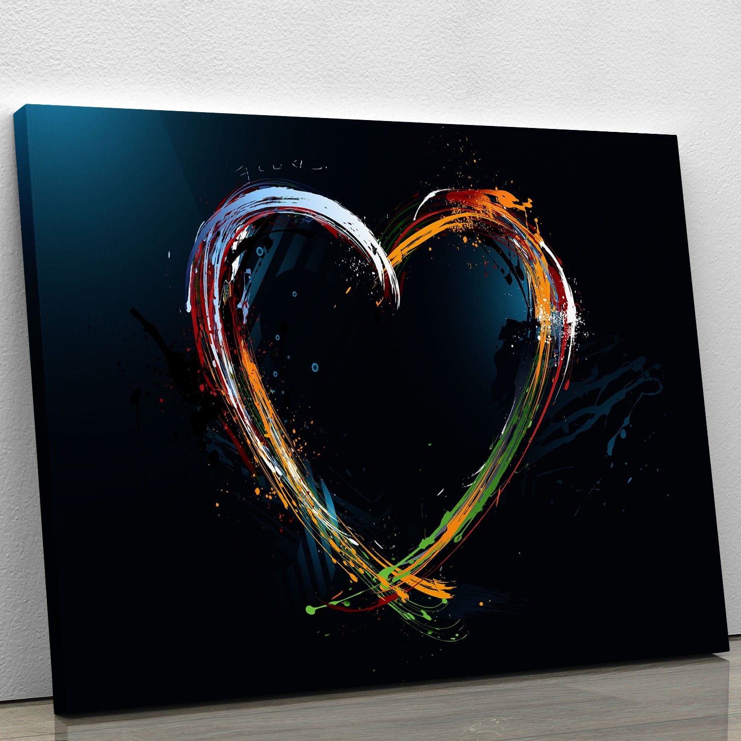 Colourful Love Heart Canvas Print or Poster - Canvas Art Rocks - 1