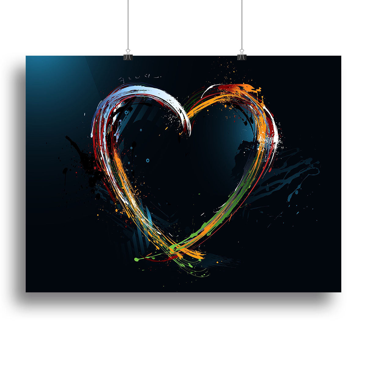 Colourful Love Heart Canvas Print or Poster - Canvas Art Rocks - 2
