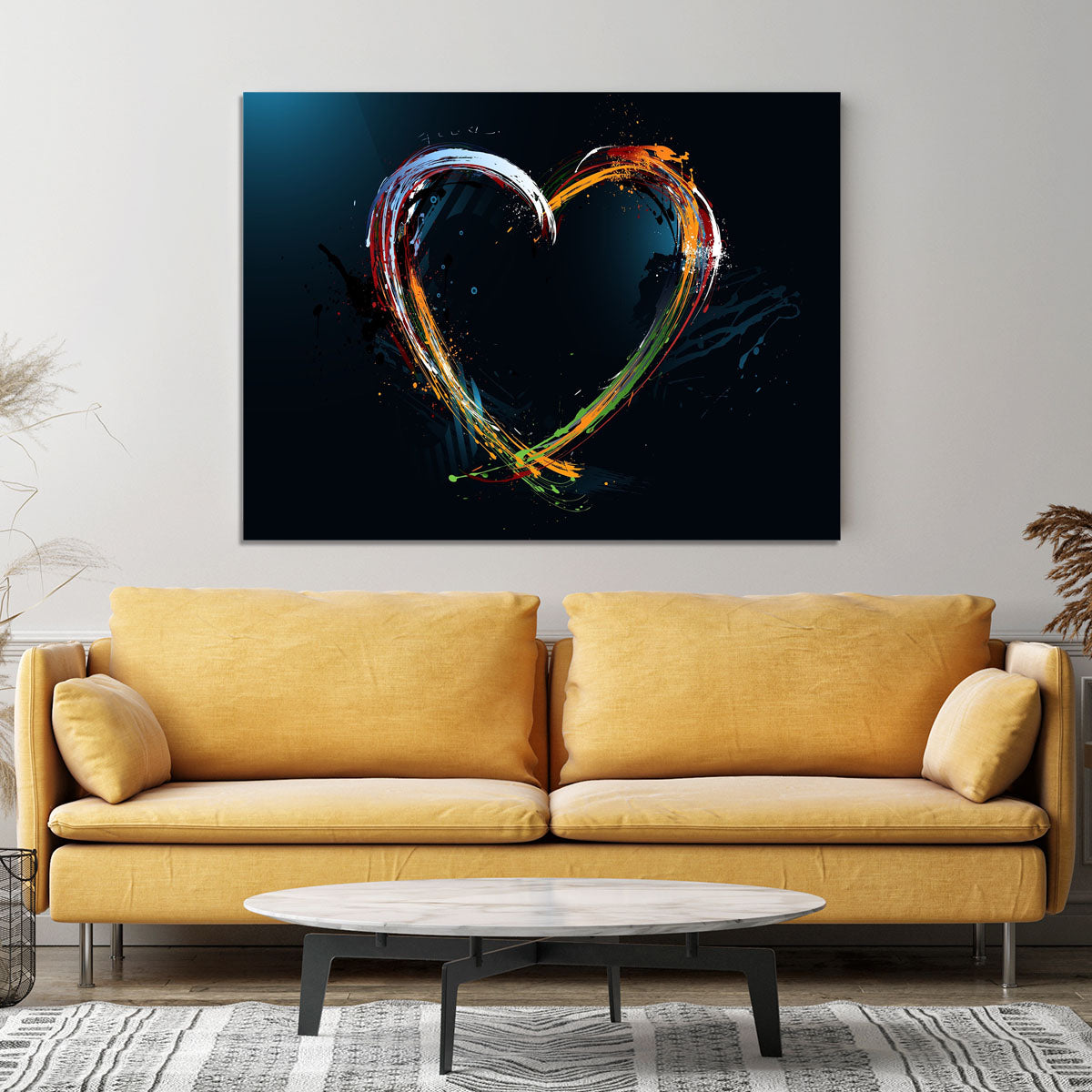 Colourful Love Heart Canvas Print or Poster - Canvas Art Rocks - 4