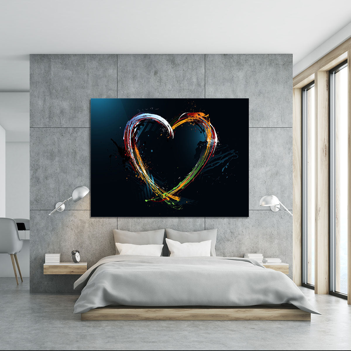 Colourful Love Heart Canvas Print or Poster - Canvas Art Rocks - 5