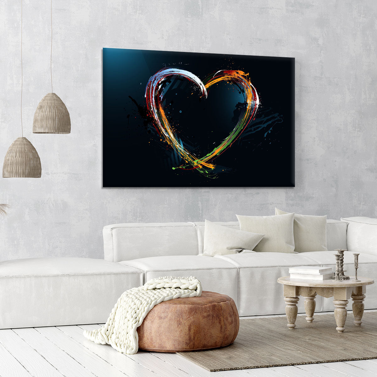 Colourful Love Heart Canvas Print or Poster - Canvas Art Rocks - 6