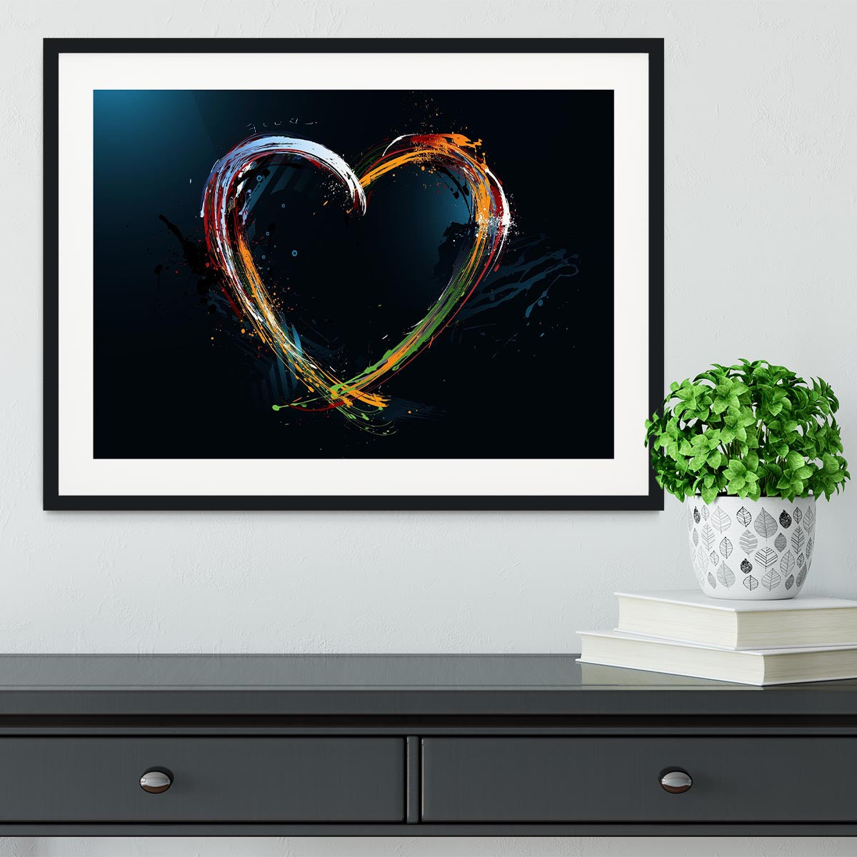 Colourful Love Heart Framed Print - Canvas Art Rocks - 1