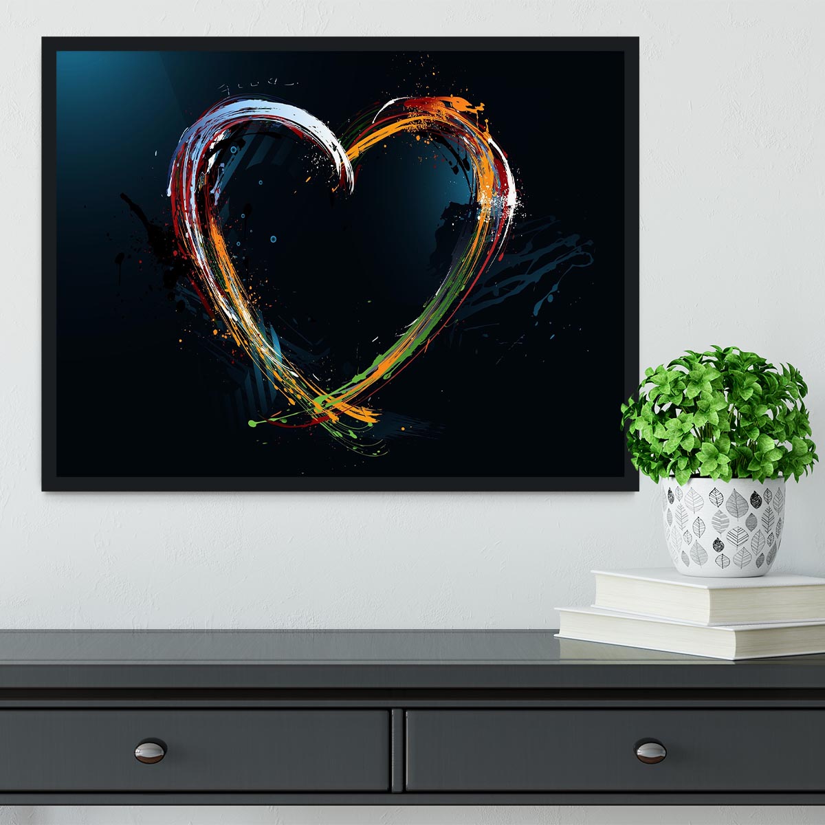 Colourful Love Heart Framed Print - Canvas Art Rocks - 2