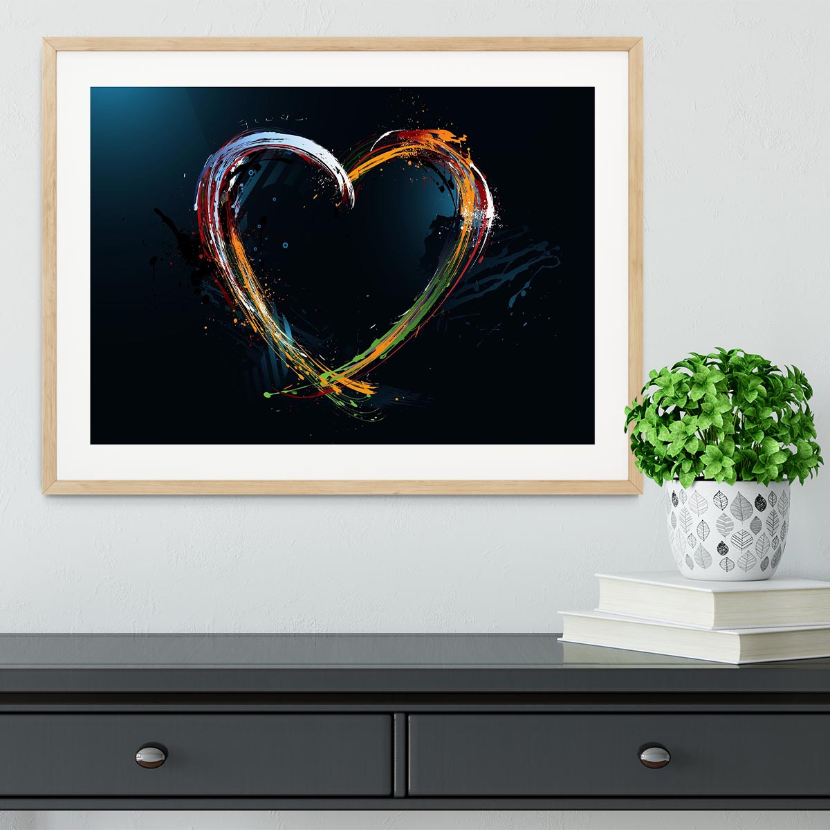 Colourful Love Heart Framed Print - Canvas Art Rocks - 3