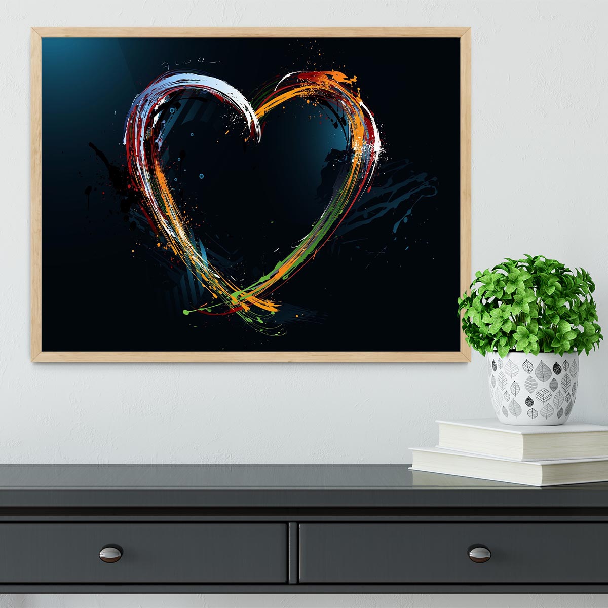 Colourful Love Heart Framed Print - Canvas Art Rocks - 4