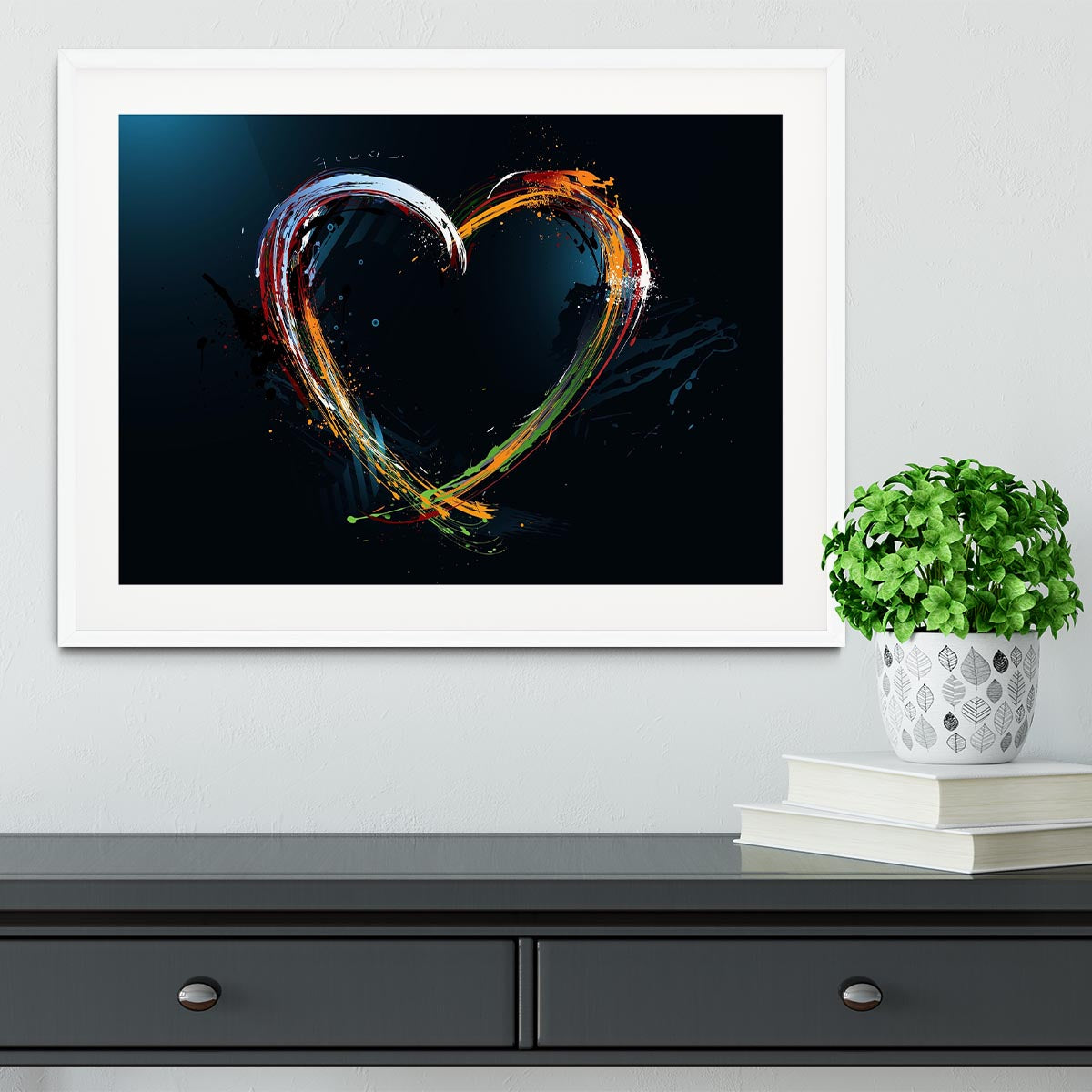 Colourful Love Heart Framed Print - Canvas Art Rocks - 5