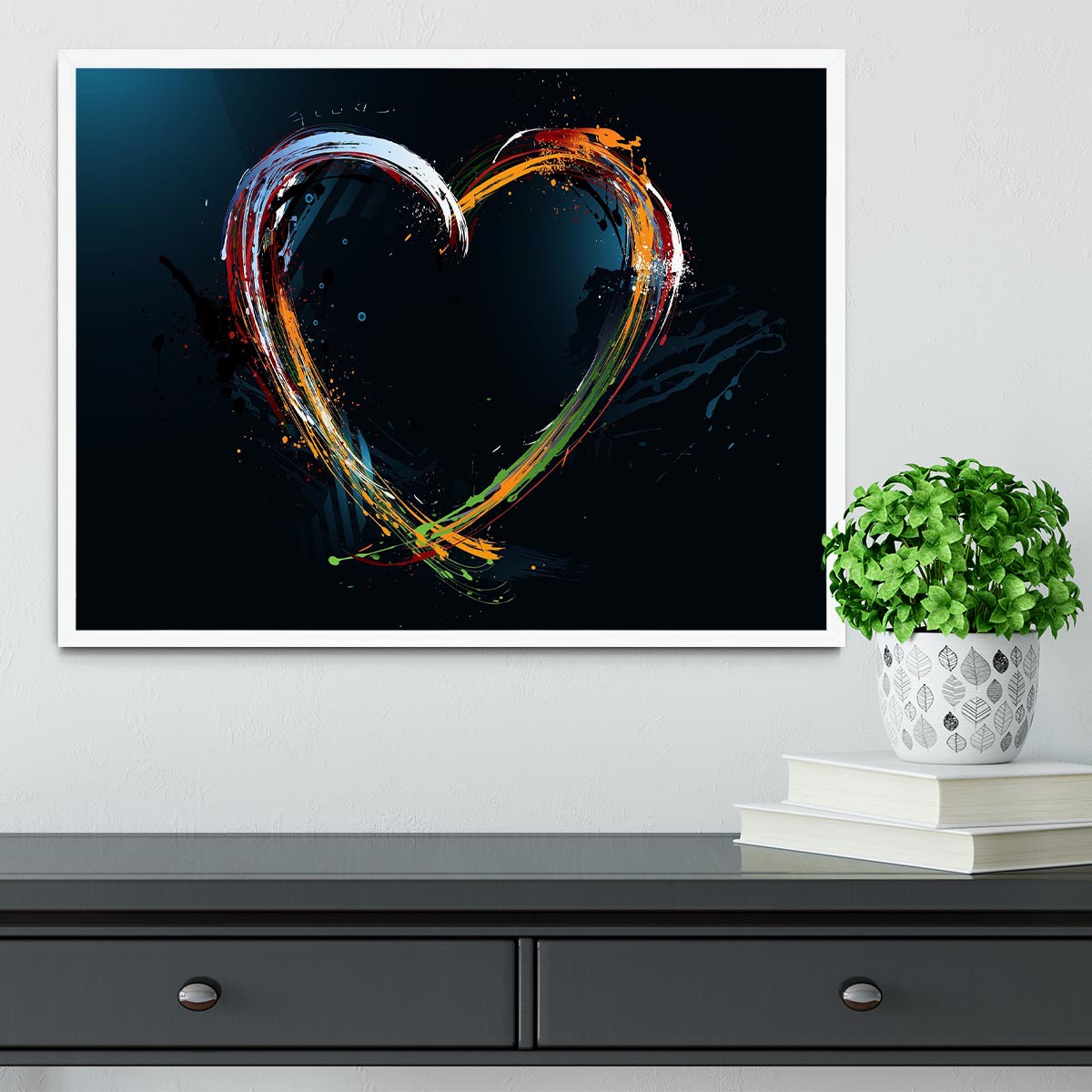 Colourful Love Heart Framed Print - Canvas Art Rocks -6