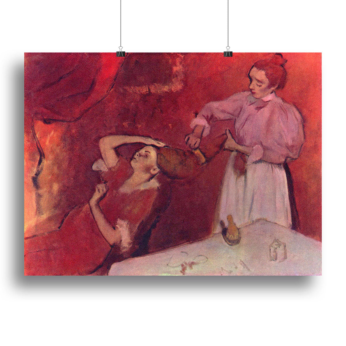 Combing hair by Degas Canvas Print or Poster - Canvas Art Rocks - 2