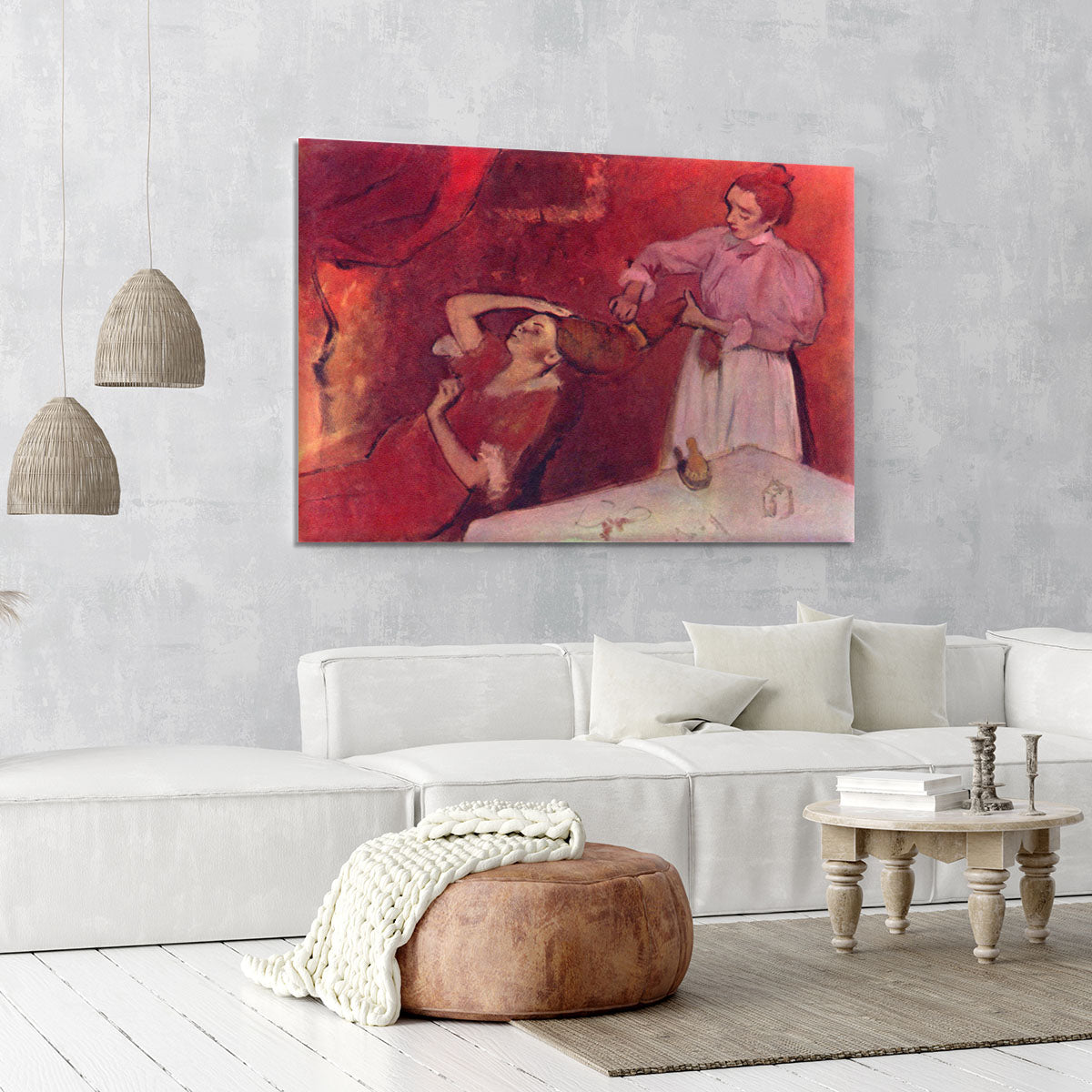 Combing hair by Degas Canvas Print or Poster - Canvas Art Rocks - 6