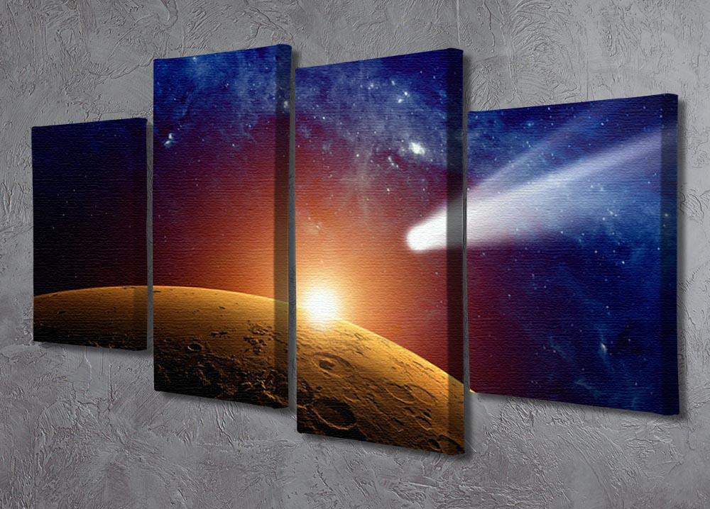 Comet approaching planet Mars 4 Split Panel Canvas - Canvas Art Rocks - 2