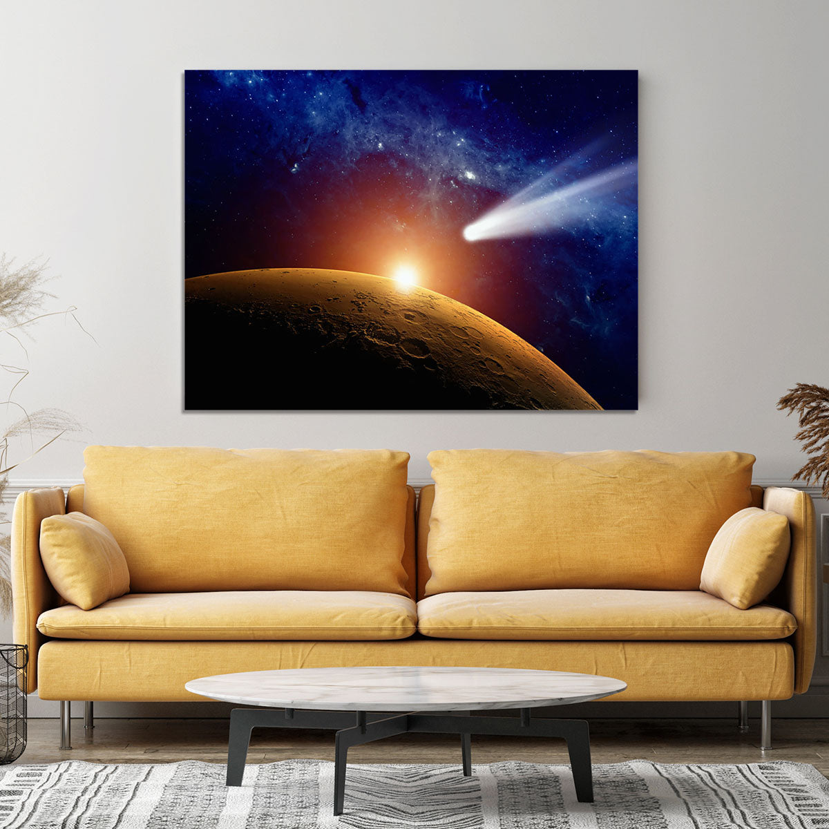 Comet approaching planet Mars Canvas Print or Poster - Canvas Art Rocks - 4