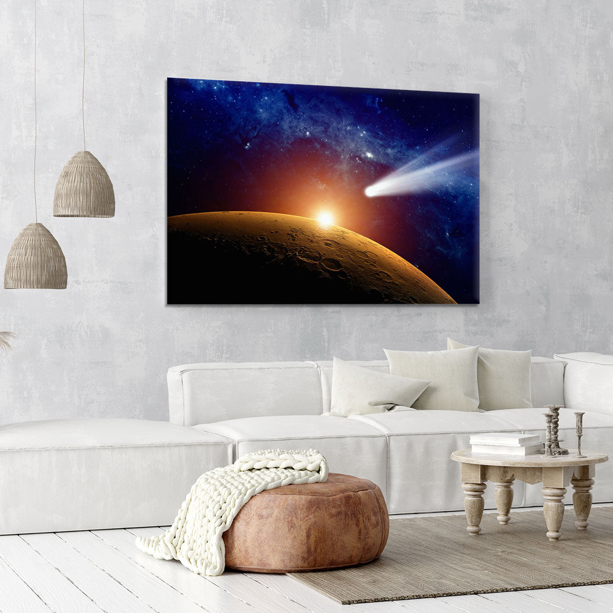 Comet approaching planet Mars Canvas Print or Poster - Canvas Art Rocks - 6