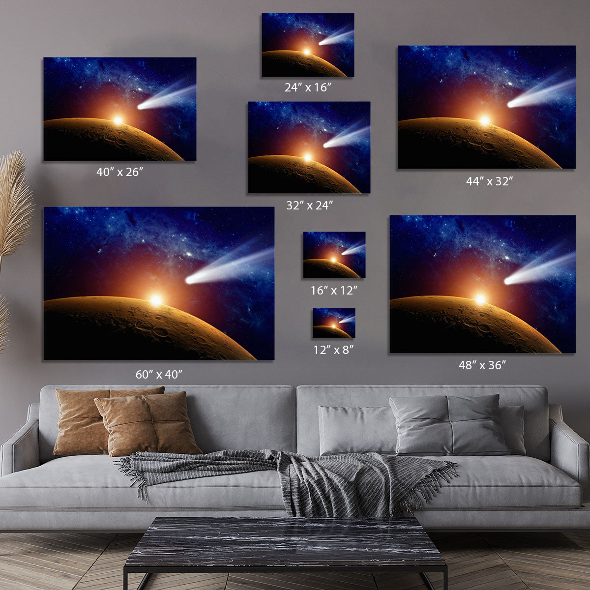 Comet approaching planet Mars Canvas Print or Poster - Canvas Art Rocks - 7