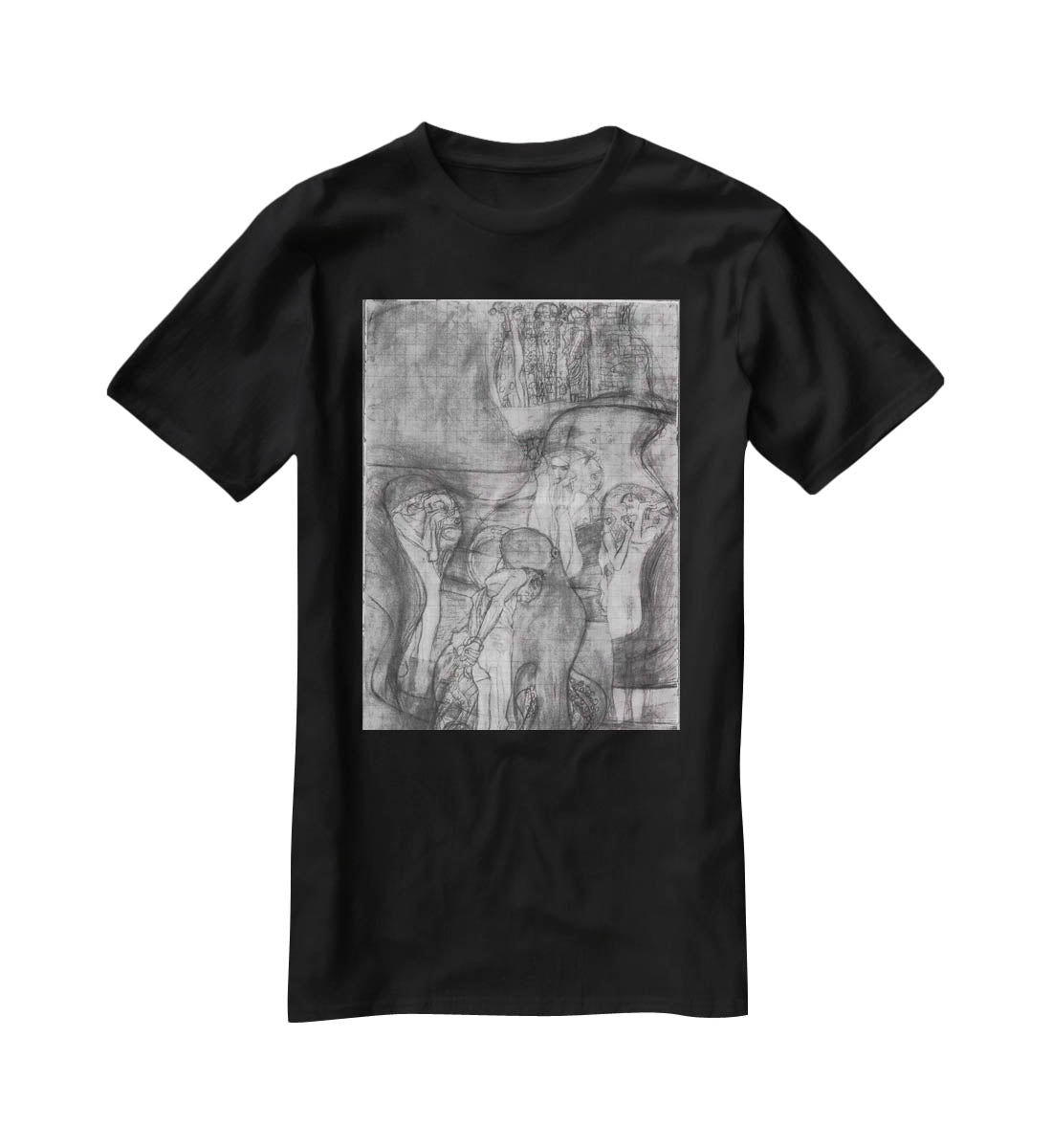 Composition draft of the law faculty image by Klimt T-Shirt - Canvas Art Rocks - 1