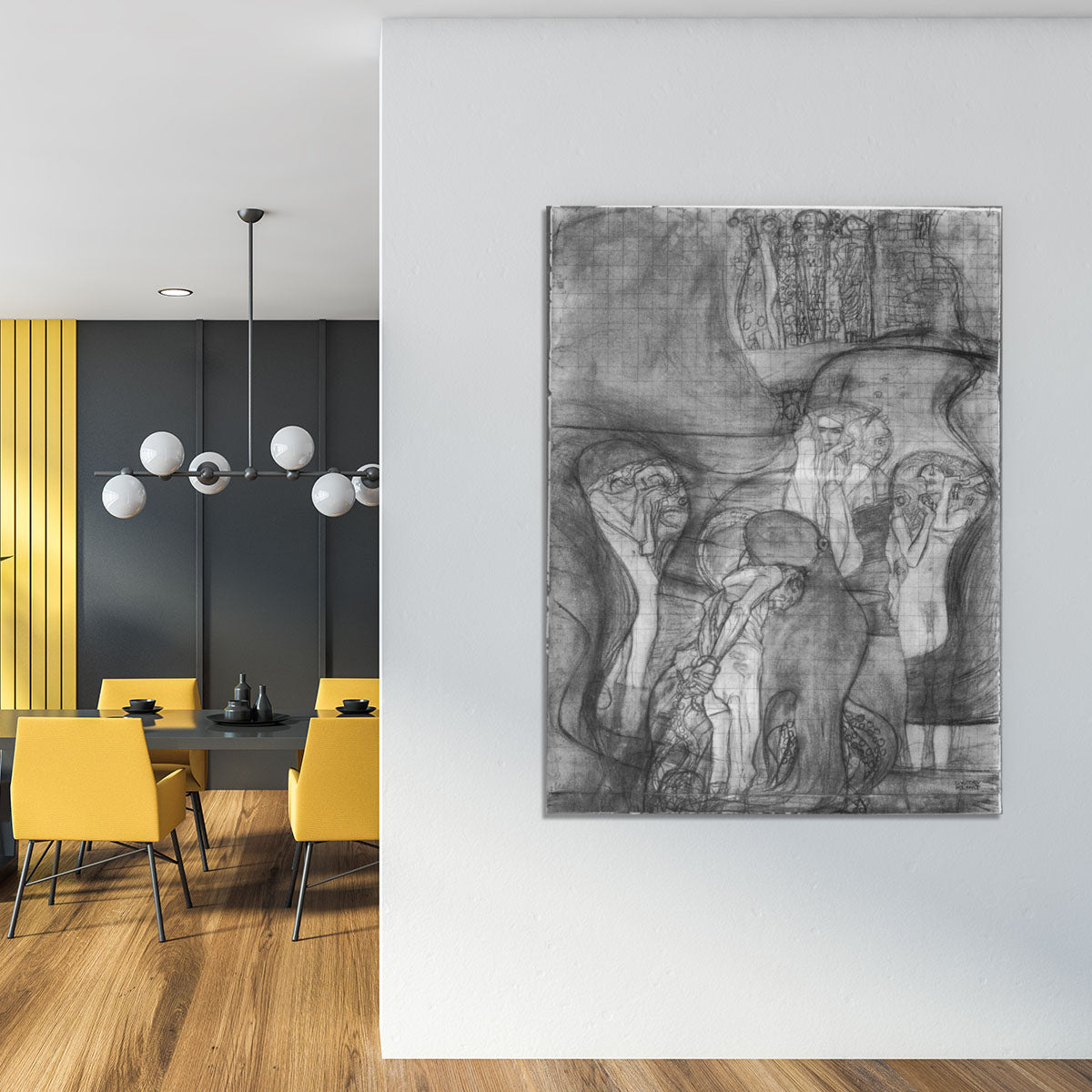 Composition draft of the law faculty image by Klimt Canvas Print or Poster - Canvas Art Rocks - 4