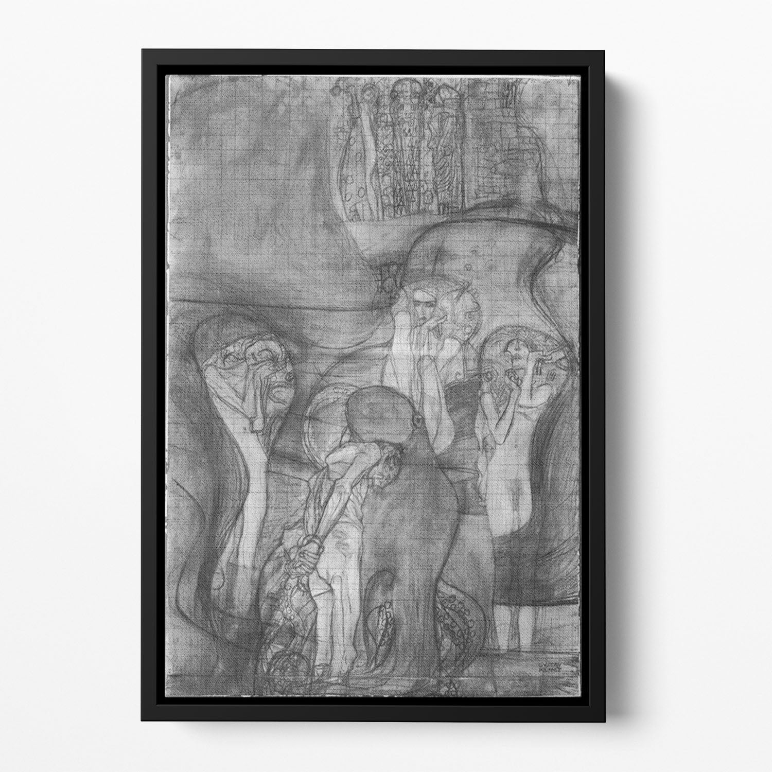 Composition draft of the law faculty image by Klimt Floating Framed Canvas
