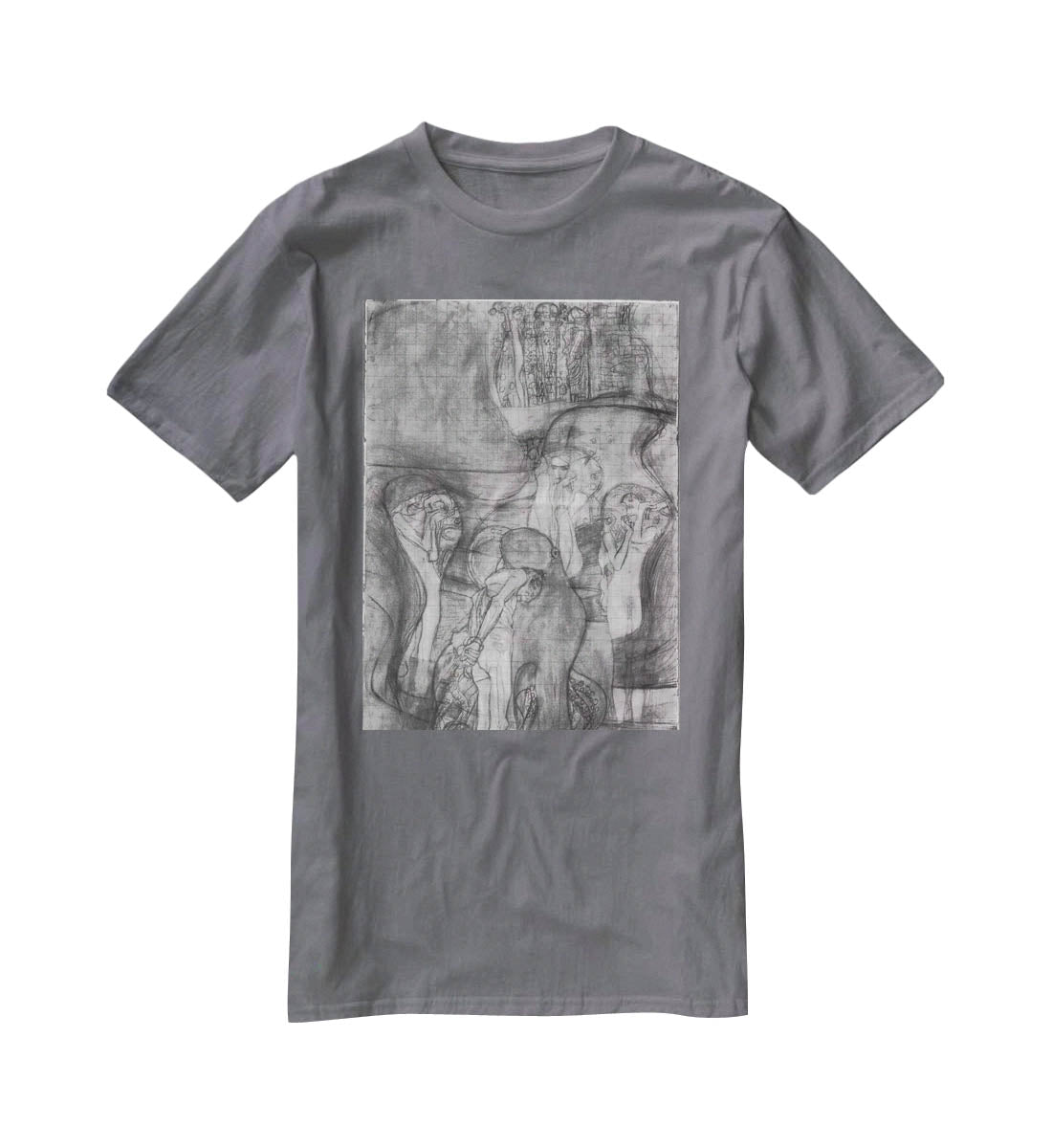 Composition draft of the law faculty image by Klimt T-Shirt - Canvas Art Rocks - 3