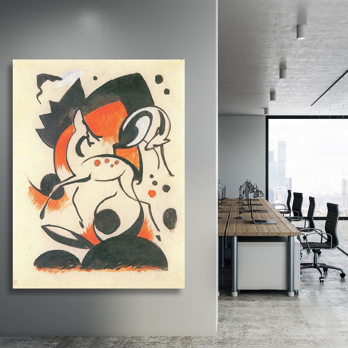 Composition with two deer by Franz Marc Canvas Print or Poster - Canvas Art Rocks - 3