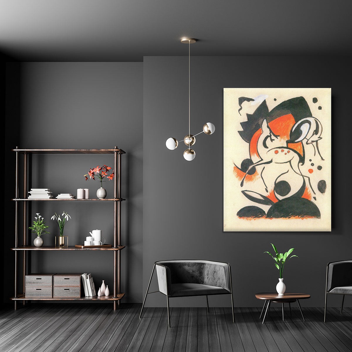 Composition with two deer by Franz Marc Canvas Print or Poster - Canvas Art Rocks - 5