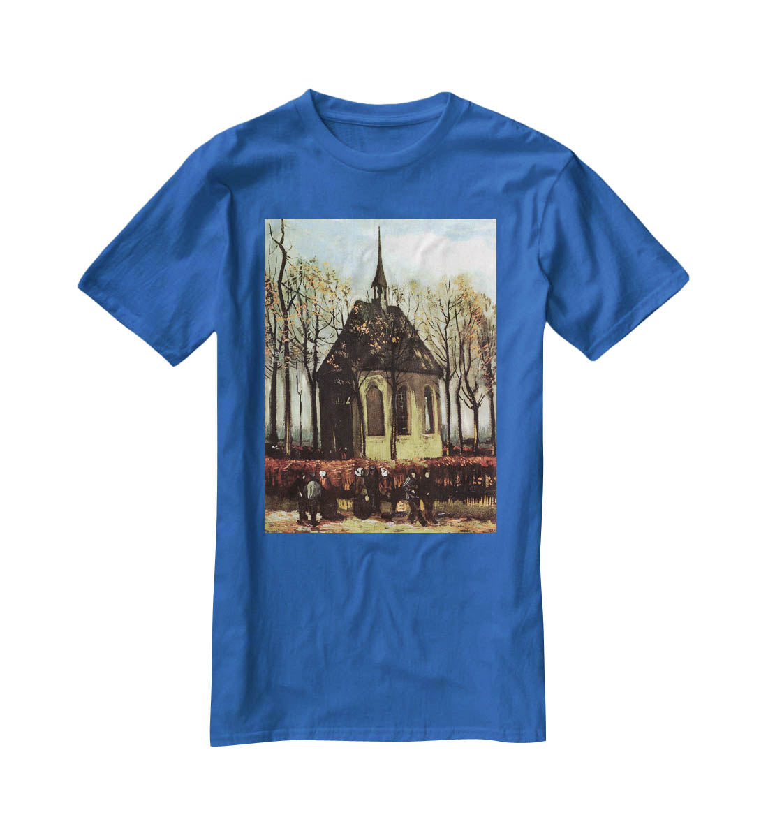 Congregation Leaving the Reformed Church in Nuenen by Van Gogh T-Shirt - Canvas Art Rocks - 2