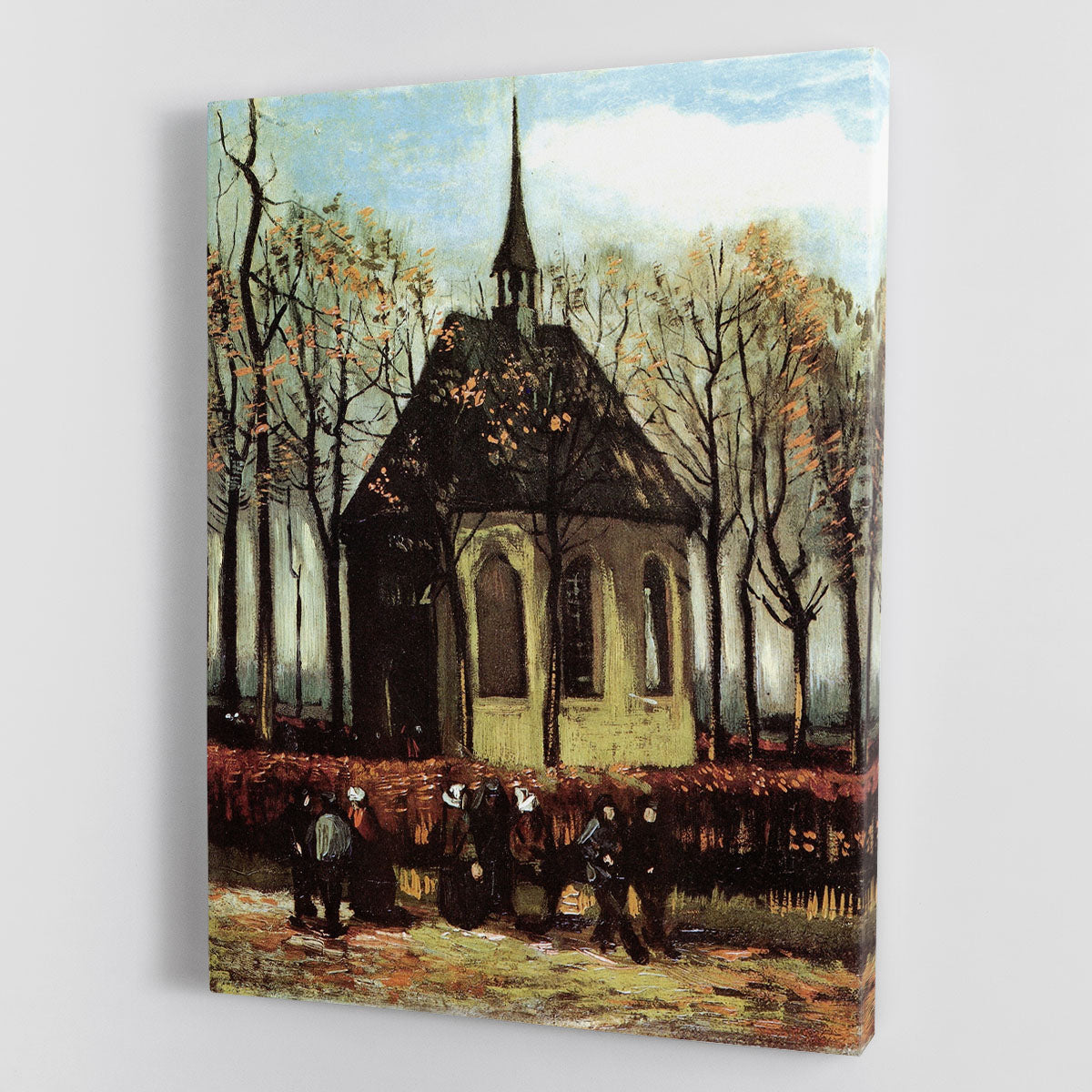 Congregation Leaving the Reformed Church in Nuenen by Van Gogh Canvas Print or Poster - Canvas Art Rocks - 1