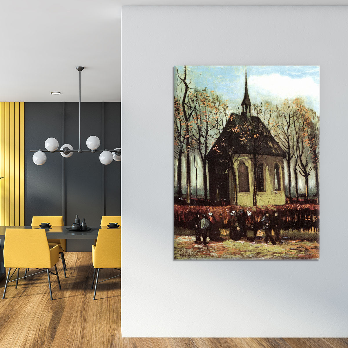 Congregation Leaving the Reformed Church in Nuenen by Van Gogh Canvas Print or Poster - Canvas Art Rocks - 4
