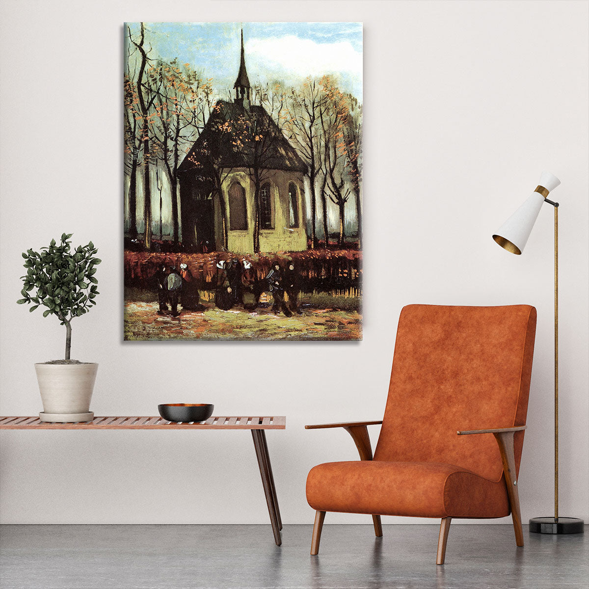 Congregation Leaving the Reformed Church in Nuenen by Van Gogh Canvas Print or Poster - Canvas Art Rocks - 6
