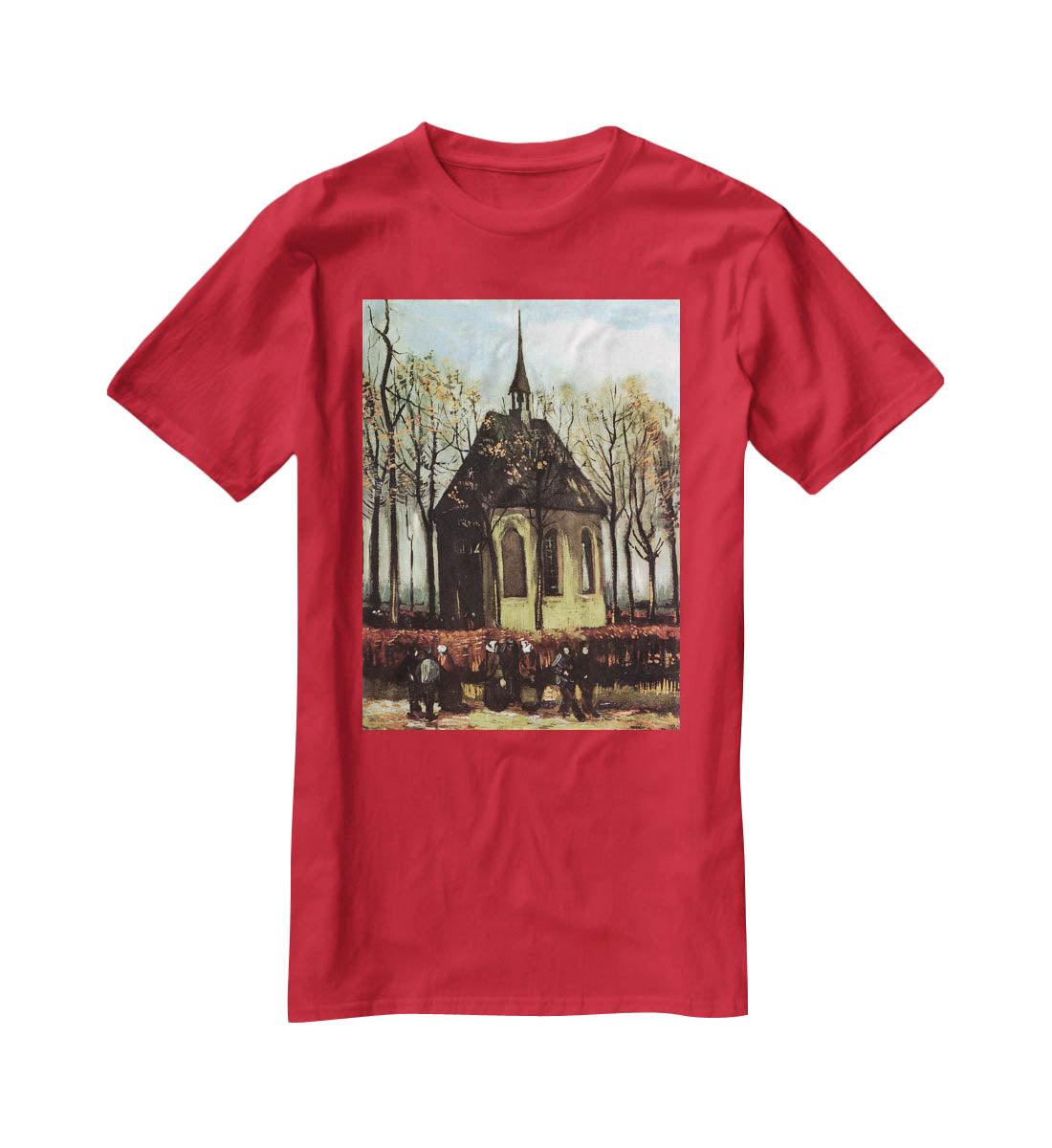 Congregation Leaving the Reformed Church in Nuenen by Van Gogh T-Shirt - Canvas Art Rocks - 4