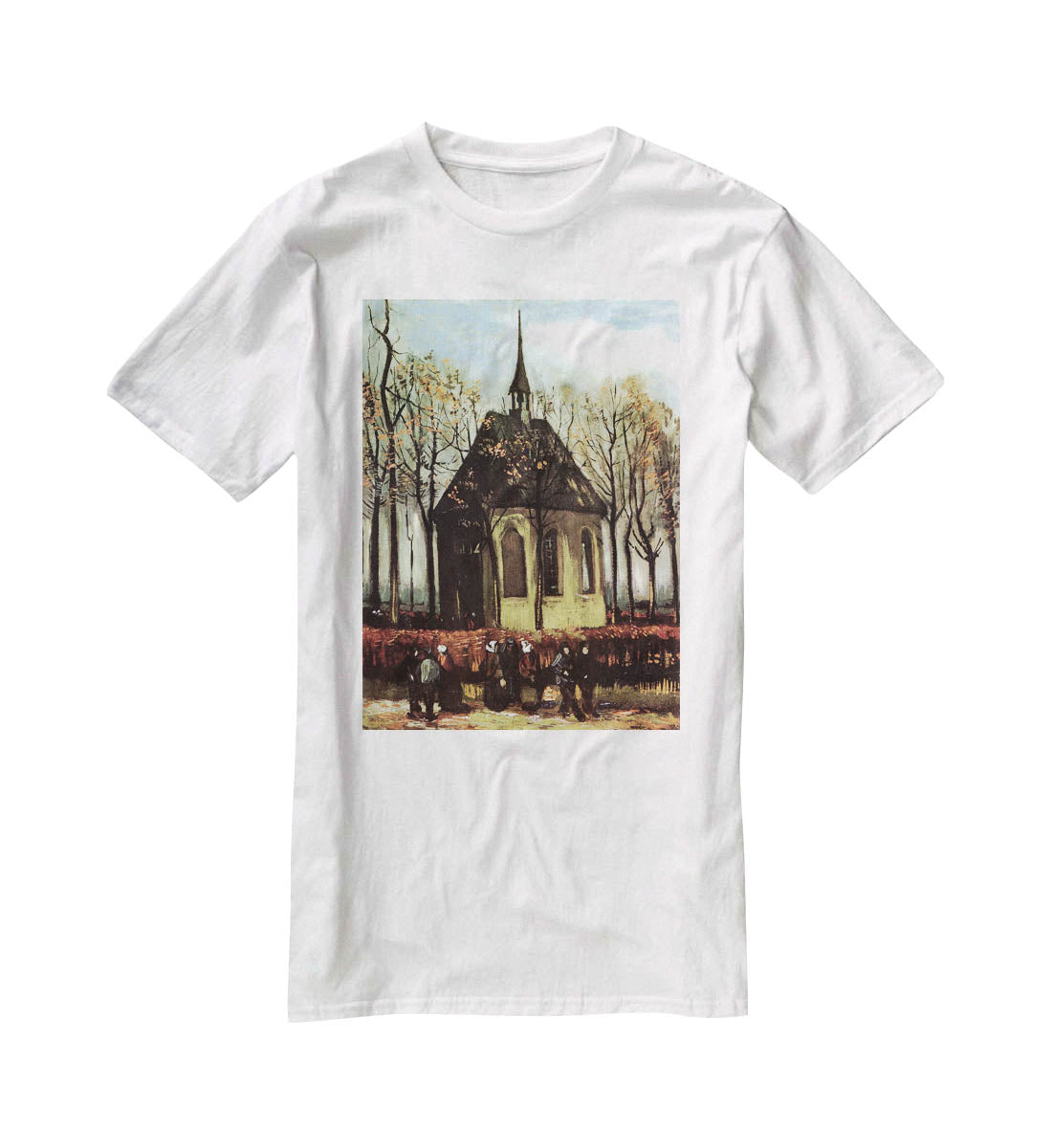 Congregation Leaving the Reformed Church in Nuenen by Van Gogh T-Shirt - Canvas Art Rocks - 5